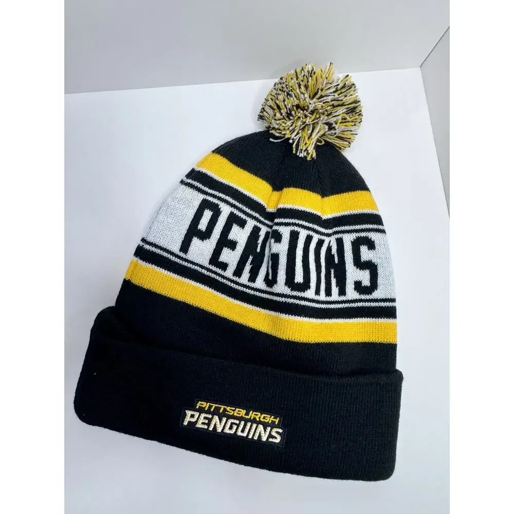 NHL Pittsburgh Penguins Beanie Hat Boys One Size Yellow White Black